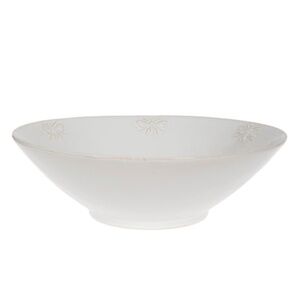 New Bee embossed white stoneware‎ bowl